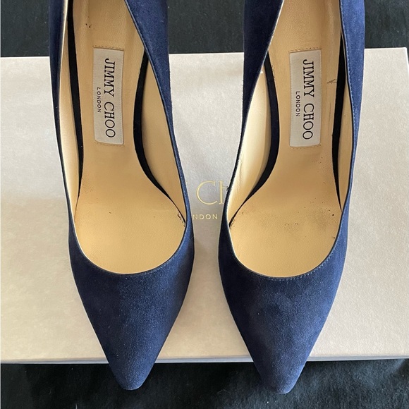Jimmy Choo Shoes - Jimmy Choo Romy 85 Suede Pump Navy